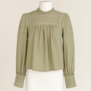 Free People It Takes Two Lace Babydoll Top in Green Moss Size Small NWT